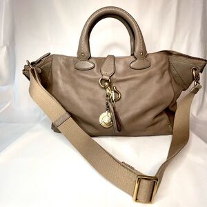 Bally Large Gray Leather Travel Tote – Gold Hardware